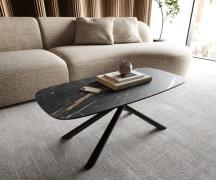 Couchtisch Edge Boot 100x50 cm Keramik Laminam® Noir Desir Braun Sarit...