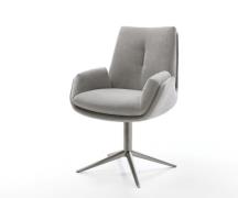 Drehstuhl Clea-Flex Strukturstoff Soft Grau Fußkreuz Graphit 360° dreh...
