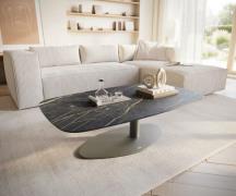 Couchtisch Edge Boot 120x70 cm Keramik Laminam® Noir Desir Braun Viban...