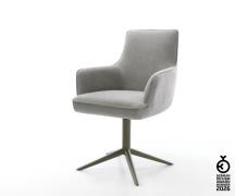 Drehstuhl Heira-Flex mit Armlehnen Strukturstoff Soft Grau Fußkreuz Ef...