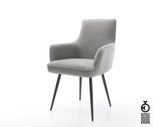 Esszimmerstuhl Heira-Flex mit Armlehnen Strukturstoff Soft Grau 4-Fuß ...