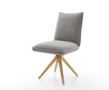 Drehstuhl Lelio-Flex Strukturstoff Soft Grau Holzgestell kantig Natur ...