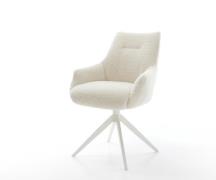 Drehstuhl Alja-Flex mit Armlehnen Teddystoff Beige Kreuzgestell breit ...