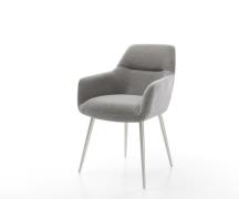 Esszimmerstuhl Pejo-Flex Strukturstoff Soft Grau 4-Fuß konisch Edelsta...