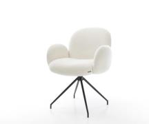 Esszimmerstuhl Nube-Flex mit Armlehnen Bouclé Soft Beige Kreuzgestell ...