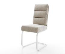 Freischwinger Pela-Flex Webstoff Soft Beige Freischwinger flach Weiß T...