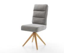 Drehstuhl Pela-Flex Strukturstoff Soft Grau Holzgestell kantig Natur 1...