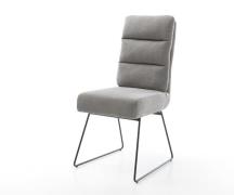 Esszimmerstuhl Pela-Flex Strukturstoff Soft Grau Kufengestell Schwarz ...