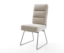 Esszimmerstuhl Pela-Flex Webstoff Soft Beige Kufengestell Schwarz Tasc...