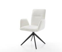 Drehstuhl Vinja-Flex Bouclé Soft Beige Kreuzgestell breit Schwarz 360°...