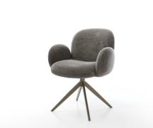 Drehstuhl Nube-Flex mit Armlehnen Bouclé Soft Schlamm Kreuzgestell bre...