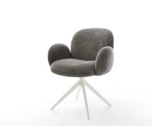 Drehstuhl Nube-Flex mit Armlehnen Bouclé Soft Schlamm Kreuzgestell bre...