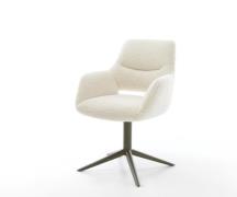 Drehstuhl Yago-Flex mit Armlehnen Teddystoff Beige Fußkreuz Effektfini...