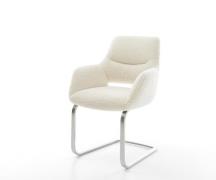 Freischwinger Yago-Flex mit Armlehnen Teddystoff Beige Freischwinger f...