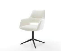 Drehstuhl Yago-Flex mit Armlehnen Bouclé Soft Beige Fußkreuz Schwarz 3...