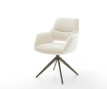 Drehstuhl Yago-Flex mit Armlehnen Teddystoff Beige Kreuzgestell breit ...