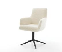 Drehstuhl Heira-Flex mit Armlehnen Teddystoff Beige Fußkreuz Schwarz 3...