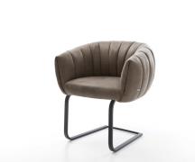 Freischwinger Jada-Flex Mikrofaser Taupe Vintage Freischwinger flach S...