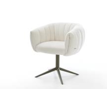 Drehstuhl Jada-Flex Bouclé Soft Beige Fußkreuz Effektfinish Titan 360°...