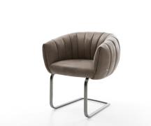 Freischwinger Jada-Flex Mikrofaser Taupe Vintage Freischwinger flach G...