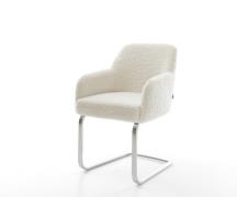 Freischwinger Greg-Flex Teddystoff Beige Freischwinger flach Edelstahl...