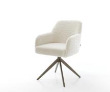 Drehstuhl Greg-Flex Teddystoff Beige Kreuzgestell breit Effektfinish T...
