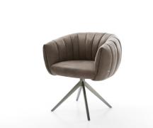 Drehstuhl Jada-Flex Mikrofaser Taupe Vintage Kreuzgestell breit Graphi...