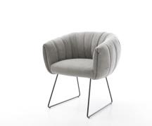 Esszimmerstuhl Jada-Flex Strukturstoff Soft Grau Kufengestell Schwarz ...