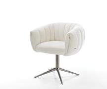 Drehstuhl Jada-Flex Bouclé Soft Beige Fußkreuz Graphit 360° drehbar Wi...