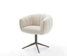 Drehstuhl Jada-Flex Teddystoff Beige Fußkreuz Effektfinish Titan 360° ...