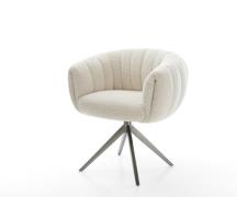 Drehstuhl Jada-Flex Teddystoff Beige Kreuzgestell breit Graphit 360° d...