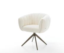 Drehstuhl Jada-Flex Bouclé Weiß Kreuzgestell breit Effektfinish Titan ...