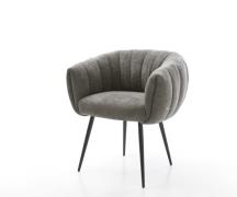 Esszimmerstuhl Jada-Flex Bouclé Soft Schlamm 4-Fuß konisch Schwarz Tas...