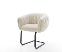 Freischwinger Jada-Flex Plüsch Creme-Weiß Freischwinger flach Schwarz ...