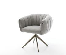 Drehstuhl Jada-Flex Strukturstoff Soft Grau Kreuzgestell breit Effektf...