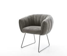 Esszimmerstuhl Jada-Flex Bouclé Soft Schlamm Kufengestell Schwarz Tasc...