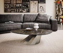 Couchtisch Edge Organisch 140x76 cm Keramik Emperador Extra Lucidato D...