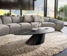 Couchtisch Edge Organisch 140x76 cm Keramik Laminam® Noir Desir Braun ...