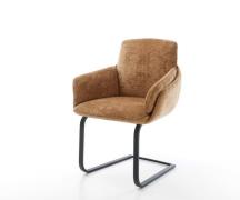 Freischwinger Luan-Flex mit Armlehnen Chenille Rost Freischwinger flac...