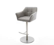 Barstuhl Yulo-Flex Strukturstoff Soft Grau Drehfuß höhenverstellbar Ed...