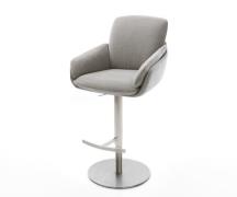 Barstuhl Luan-Flex Strukturstoff Soft Grau Drehfuß höhenverstellbar Ed...