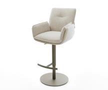 Barstuhl Nela-Flex Webstoff Soft Beige Drehfuß höhenverstellbar Metall...