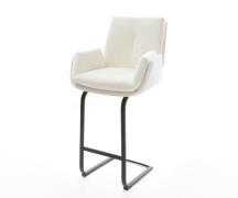 Barstuhl Clea-Flex Bouclé Soft Beige Freischwinger Flach Metall Schwar...