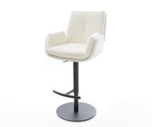 Barstuhl Clea-Flex Bouclé Soft Beige Drehfuß höhenverstellbar Metall S...