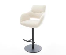 Barstuhl Yago-Flex Teddystoff Beige Drehfuß höhenverstellbar Metall Sc...