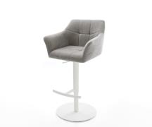 Barstuhl Yulo-Flex Strukturstoff Soft Grau Drehfuß höhenverstellbar Me...