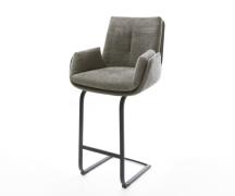 Barstuhl Clea-Flex Bouclé Soft Schlamm Freischwinger Flach Metall Schw...