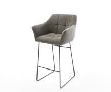 Barstuhl Yulo-Flex Bouclé Soft Schlamm Kufengestell Metall Schwarz