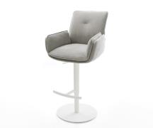 Barstuhl Nela-Flex Strukturstoff Soft Grau Drehfuß höhenverstellbar Me...