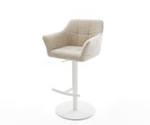 Barstuhl Yulo-Flex Webstoff Soft Beige Drehfuß höhenverstellbar Metall...